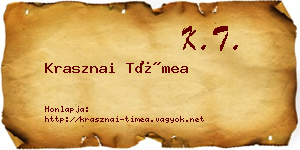 Krasznai Tímea névjegykártya